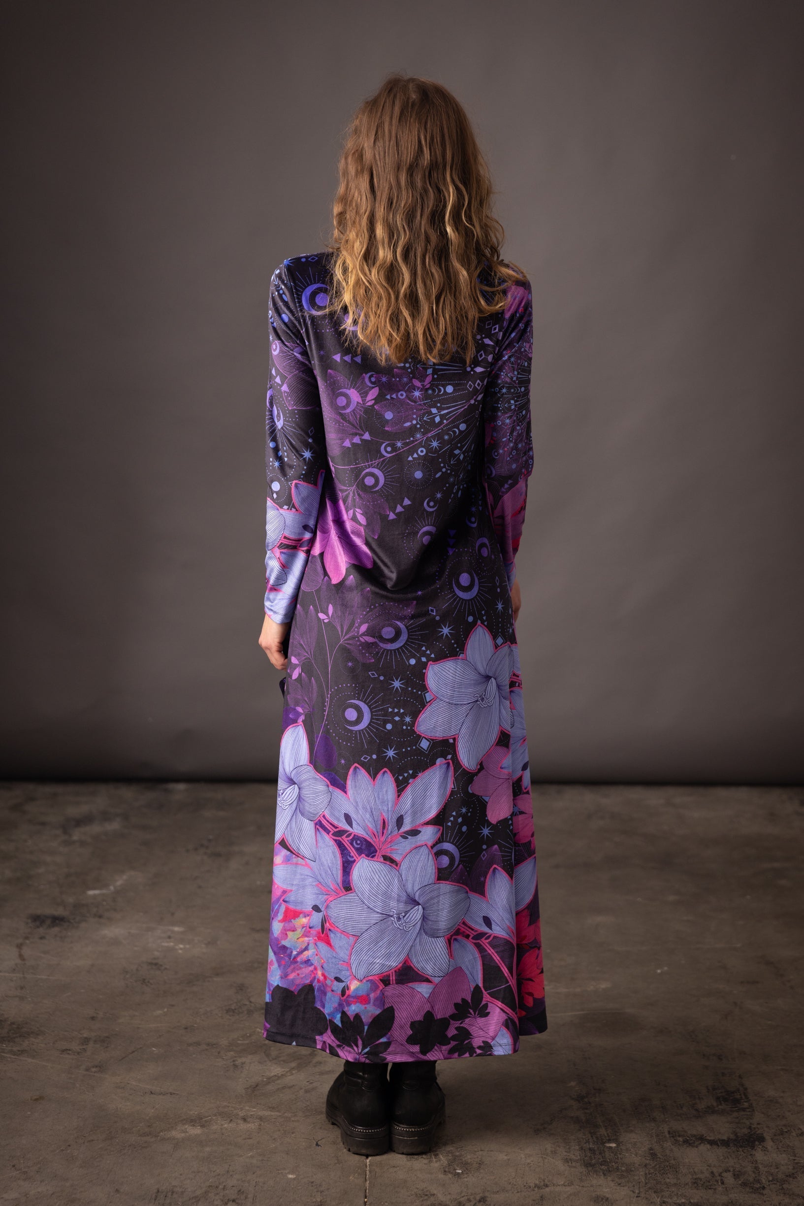 Robe velours THEODORA Mandala Indigo PROTO