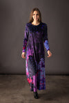 THEODORA Mandala Indigo Velvet Dress 