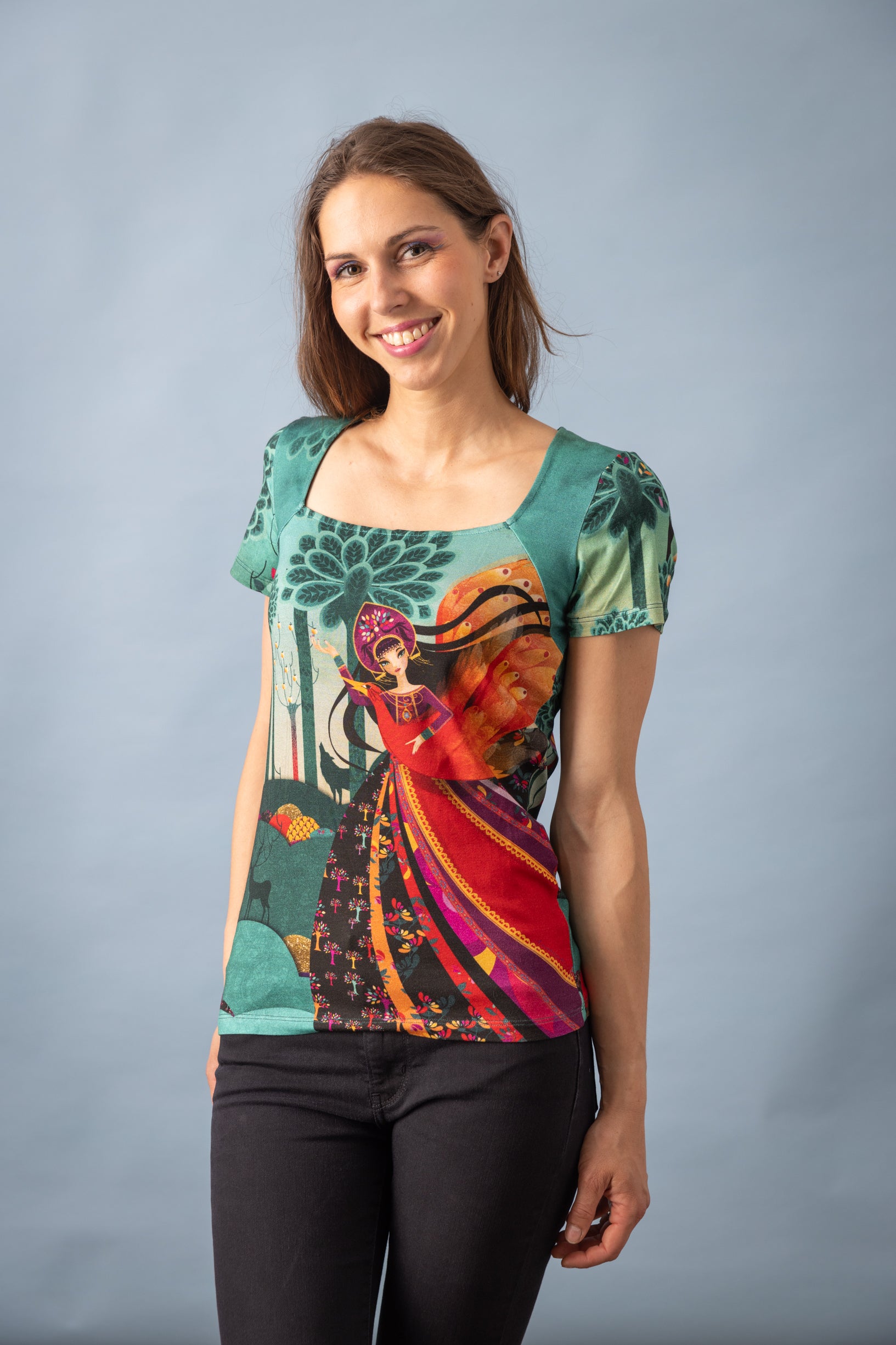 Tee-Shirt viscose VIK OISEAU DE FEU