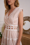 Robe longue en dentelle ELLIE BLANC