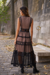 Robe longue en dentelle ELLIE NOIR