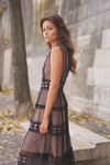 Robe longue en dentelle ELLIE NOIR