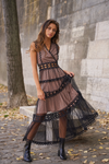 Robe longue en dentelle ELLIE NOIR